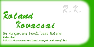 roland kovacsai business card